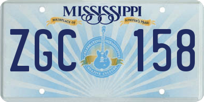 MS license plate ZGC158