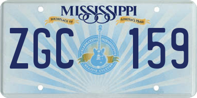 MS license plate ZGC159