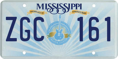 MS license plate ZGC161