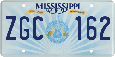 MS license plate ZGC162