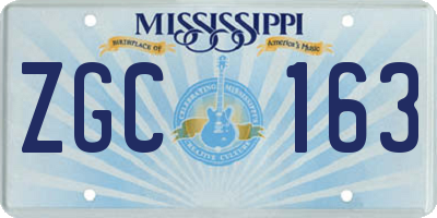 MS license plate ZGC163