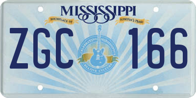 MS license plate ZGC166