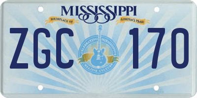 MS license plate ZGC170