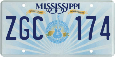 MS license plate ZGC174