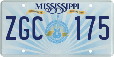 MS license plate ZGC175