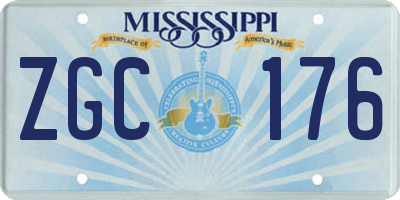 MS license plate ZGC176