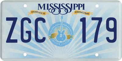 MS license plate ZGC179
