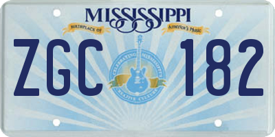 MS license plate ZGC182