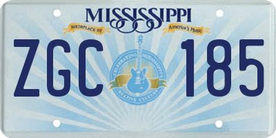 MS license plate ZGC185