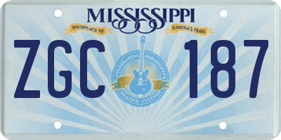 MS license plate ZGC187