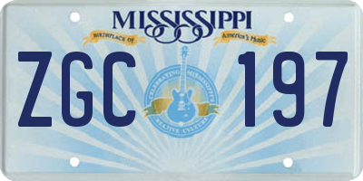 MS license plate ZGC197