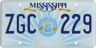 MS license plate ZGC229