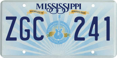 MS license plate ZGC241
