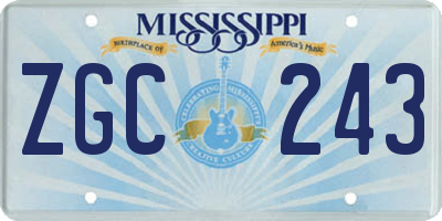 MS license plate ZGC243