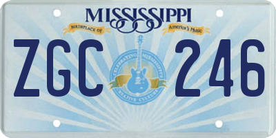 MS license plate ZGC246