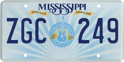 MS license plate ZGC249