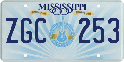 MS license plate ZGC253