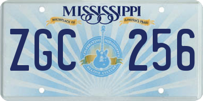 MS license plate ZGC256