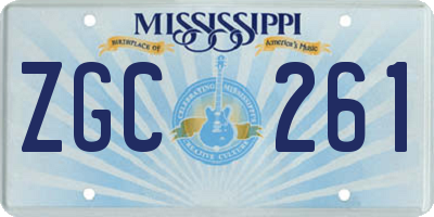 MS license plate ZGC261