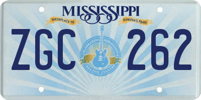 MS license plate ZGC262
