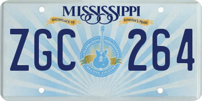 MS license plate ZGC264