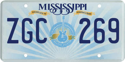 MS license plate ZGC269