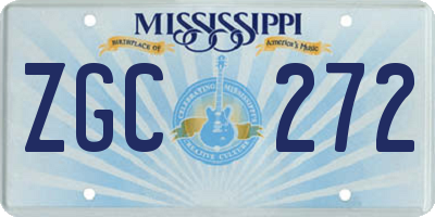 MS license plate ZGC272