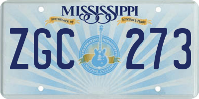 MS license plate ZGC273