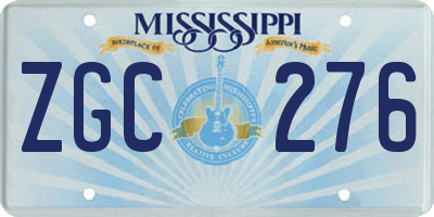 MS license plate ZGC276