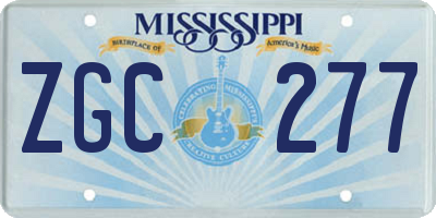 MS license plate ZGC277