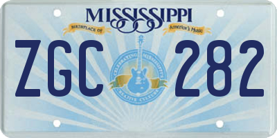 MS license plate ZGC282
