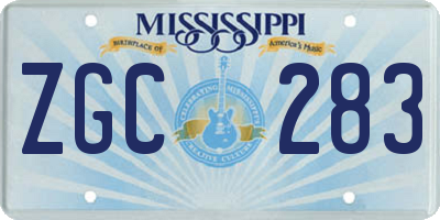 MS license plate ZGC283