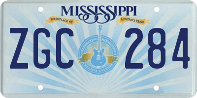 MS license plate ZGC284