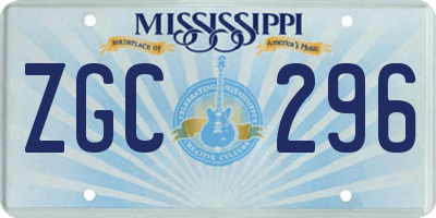 MS license plate ZGC296