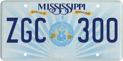 MS license plate ZGC300