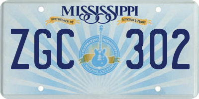 MS license plate ZGC302