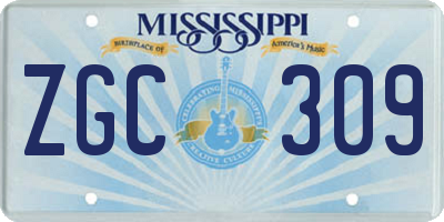 MS license plate ZGC309