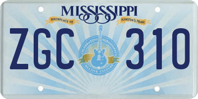 MS license plate ZGC310
