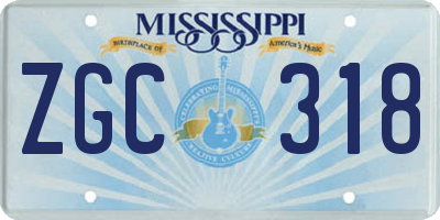 MS license plate ZGC318