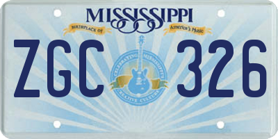 MS license plate ZGC326