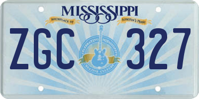 MS license plate ZGC327