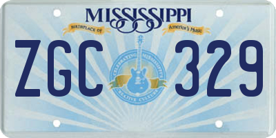 MS license plate ZGC329