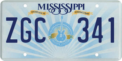 MS license plate ZGC341