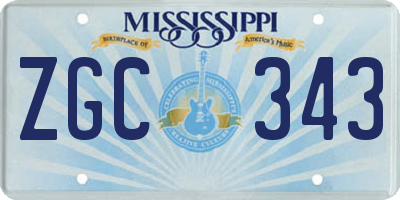 MS license plate ZGC343