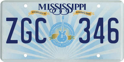 MS license plate ZGC346