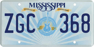 MS license plate ZGC368