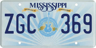 MS license plate ZGC369