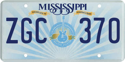 MS license plate ZGC370
