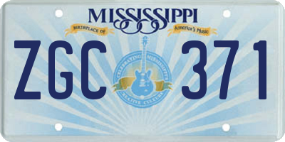 MS license plate ZGC371