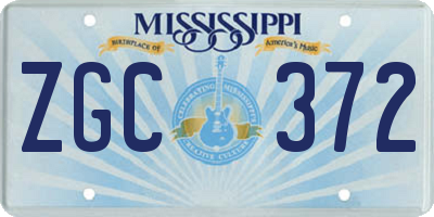 MS license plate ZGC372
